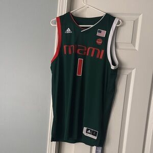 Adidas Miami Basketball Jersey - Dark Green and Orange New With Tags Size L